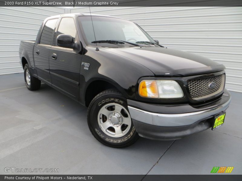 Black / Medium Graphite Grey 2003 Ford F150 XLT SuperCrew
