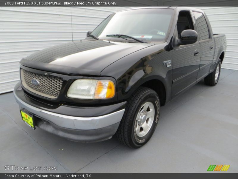 Black / Medium Graphite Grey 2003 Ford F150 XLT SuperCrew