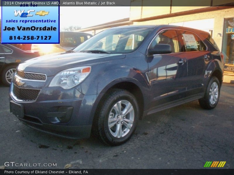 Atlantis Blue Metallic / Jet Black 2014 Chevrolet Equinox LS AWD