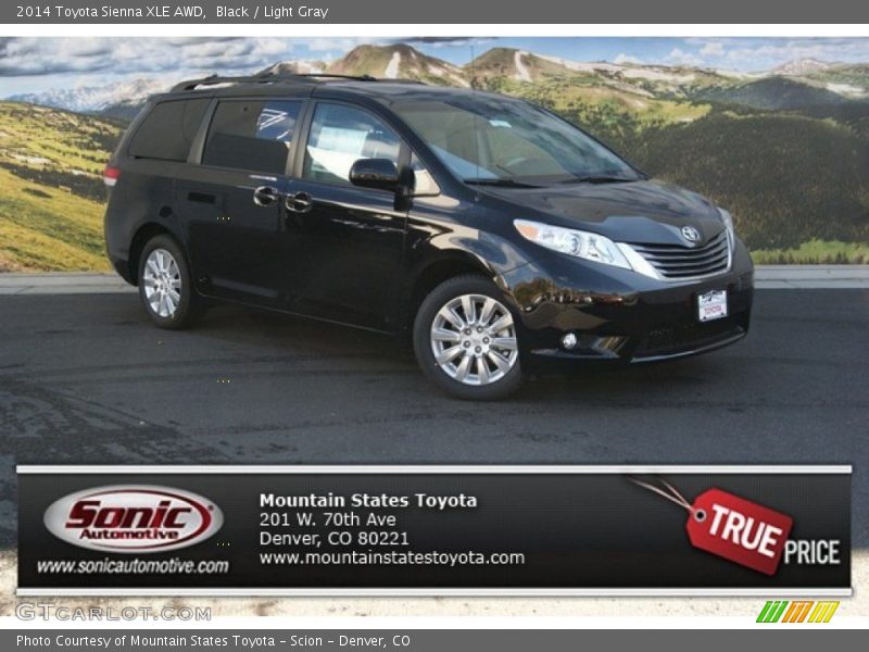 Black / Light Gray 2014 Toyota Sienna XLE AWD