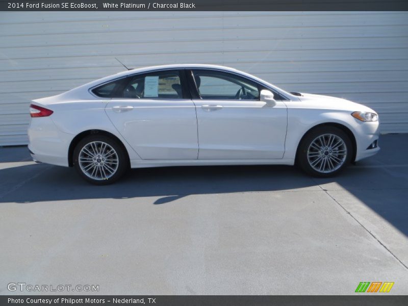 White Platinum / Charcoal Black 2014 Ford Fusion SE EcoBoost