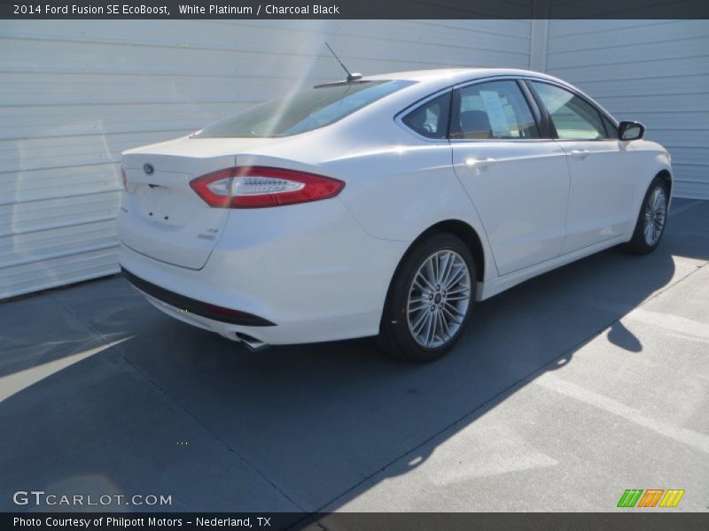White Platinum / Charcoal Black 2014 Ford Fusion SE EcoBoost
