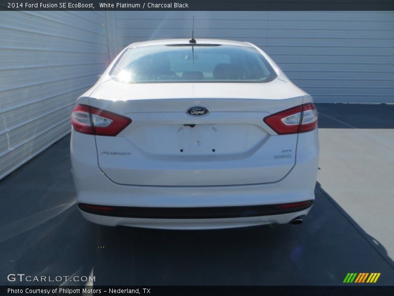 White Platinum / Charcoal Black 2014 Ford Fusion SE EcoBoost