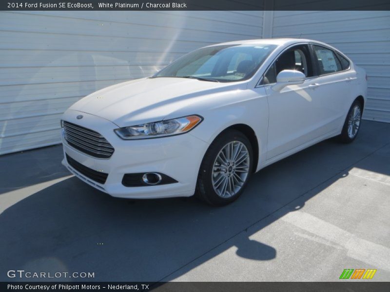 White Platinum / Charcoal Black 2014 Ford Fusion SE EcoBoost
