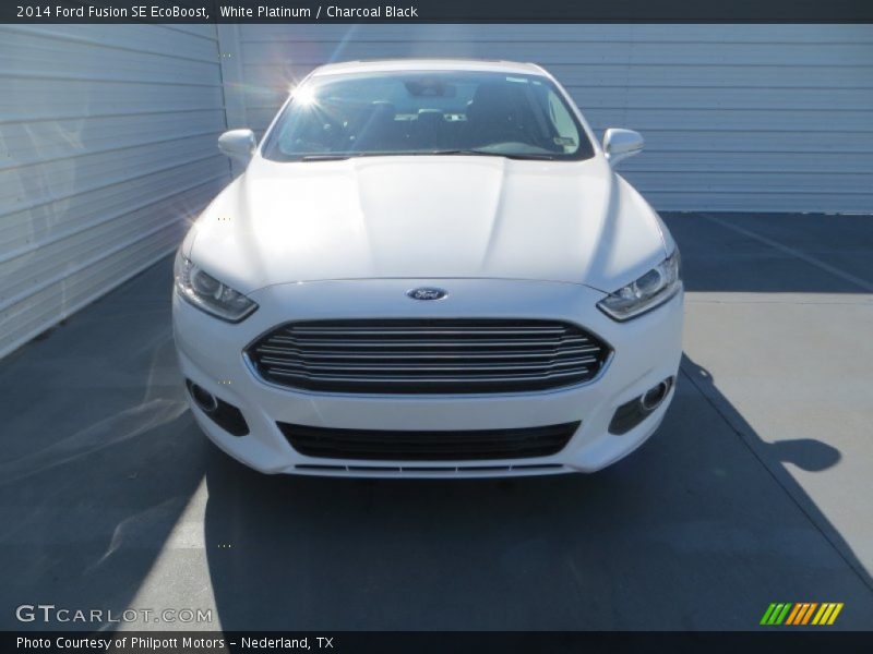 White Platinum / Charcoal Black 2014 Ford Fusion SE EcoBoost