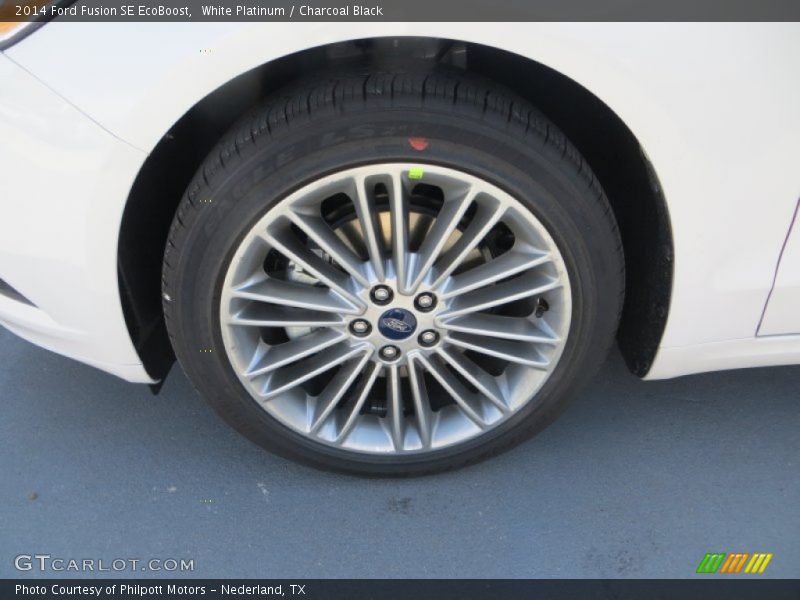 White Platinum / Charcoal Black 2014 Ford Fusion SE EcoBoost