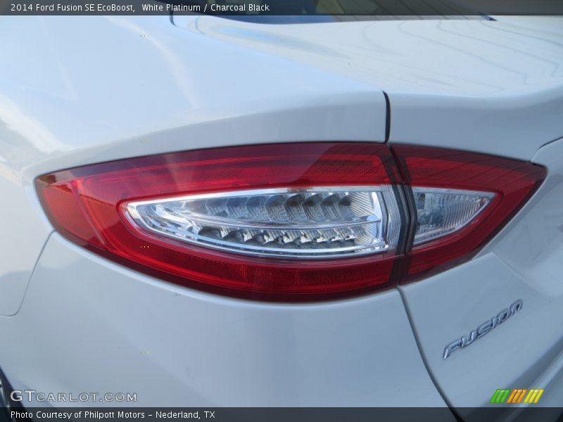 White Platinum / Charcoal Black 2014 Ford Fusion SE EcoBoost
