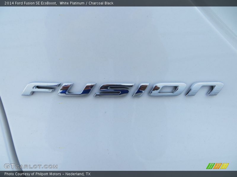 White Platinum / Charcoal Black 2014 Ford Fusion SE EcoBoost