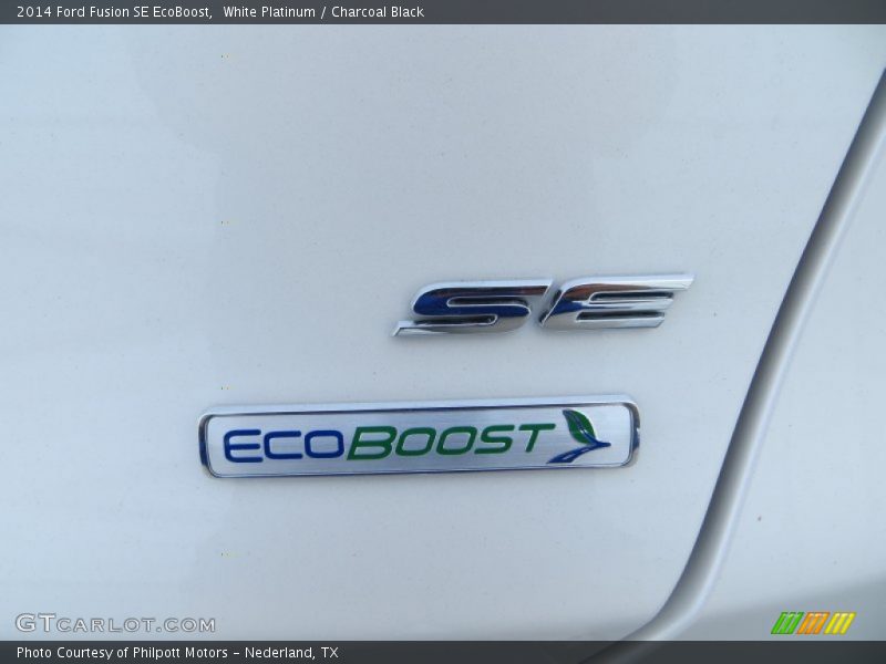 White Platinum / Charcoal Black 2014 Ford Fusion SE EcoBoost