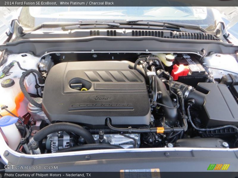 White Platinum / Charcoal Black 2014 Ford Fusion SE EcoBoost