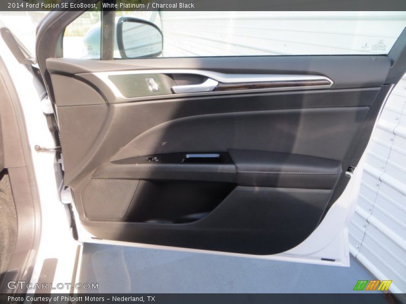 White Platinum / Charcoal Black 2014 Ford Fusion SE EcoBoost