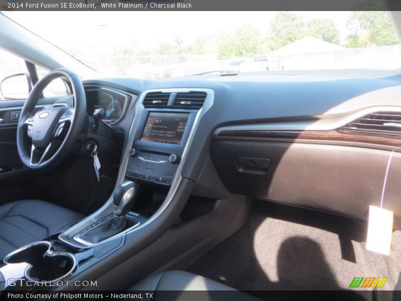 White Platinum / Charcoal Black 2014 Ford Fusion SE EcoBoost