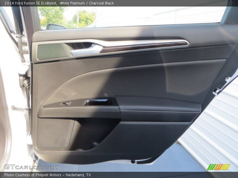 White Platinum / Charcoal Black 2014 Ford Fusion SE EcoBoost