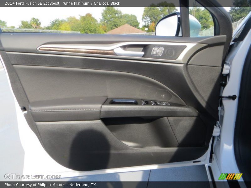 White Platinum / Charcoal Black 2014 Ford Fusion SE EcoBoost