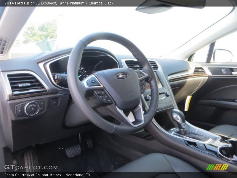 White Platinum / Charcoal Black 2014 Ford Fusion SE EcoBoost