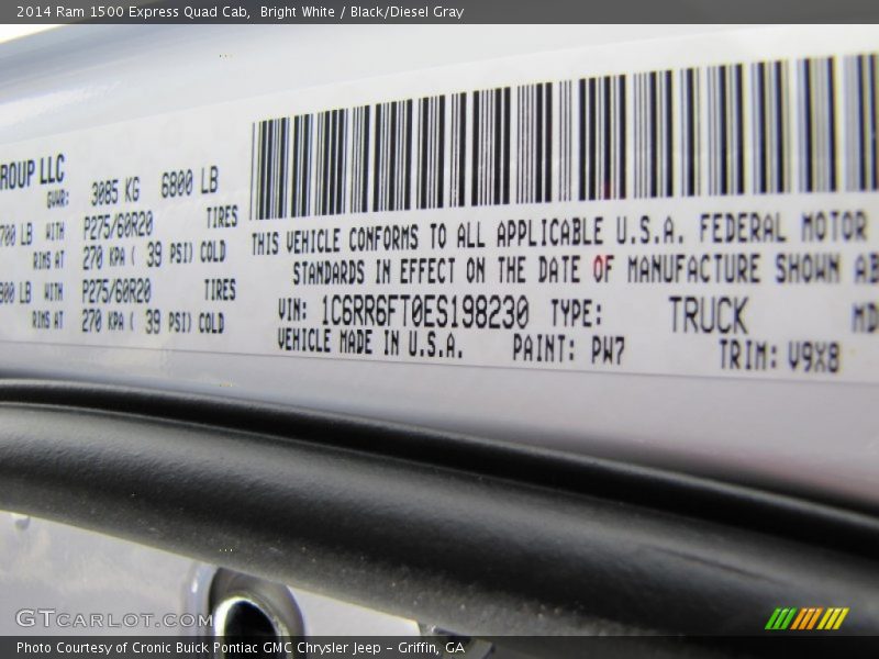 Bright White / Black/Diesel Gray 2014 Ram 1500 Express Quad Cab