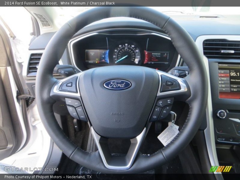 White Platinum / Charcoal Black 2014 Ford Fusion SE EcoBoost
