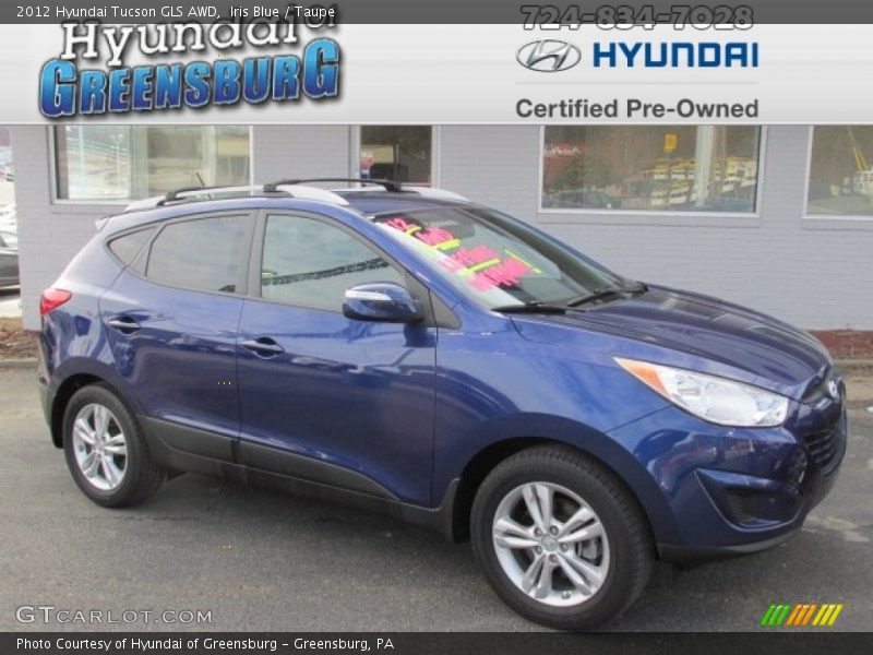 Iris Blue / Taupe 2012 Hyundai Tucson GLS AWD