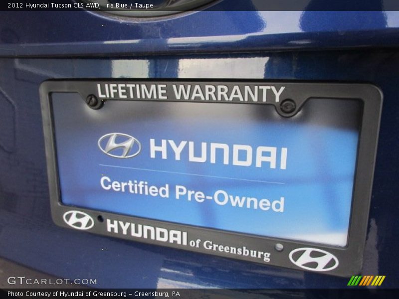 Iris Blue / Taupe 2012 Hyundai Tucson GLS AWD