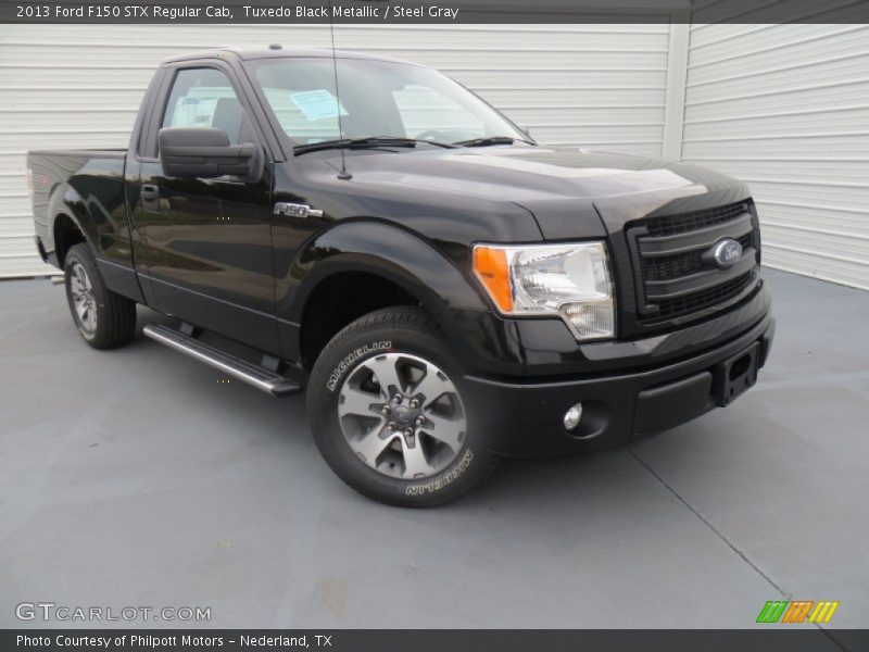 Tuxedo Black Metallic / Steel Gray 2013 Ford F150 STX Regular Cab