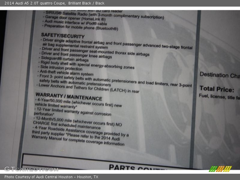 Brilliant Black / Black 2014 Audi A5 2.0T quattro Coupe
