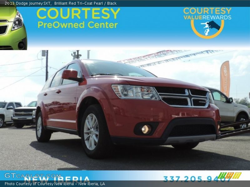 Brilliant Red Tri-Coat Pearl / Black 2013 Dodge Journey SXT
