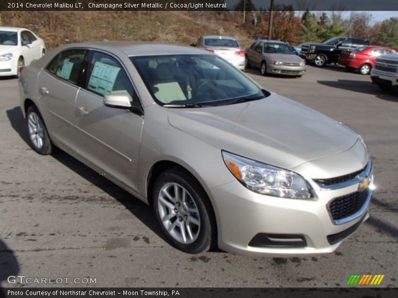 Champagne Silver Metallic / Cocoa/Light Neutral 2014 Chevrolet Malibu LT