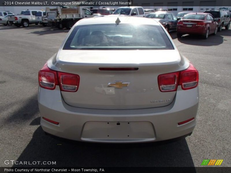 Champagne Silver Metallic / Cocoa/Light Neutral 2014 Chevrolet Malibu LT
