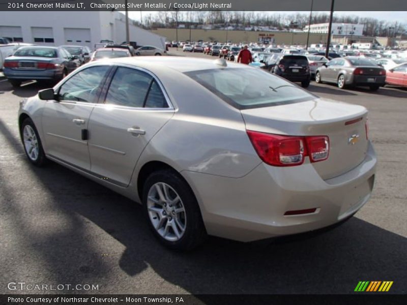 Champagne Silver Metallic / Cocoa/Light Neutral 2014 Chevrolet Malibu LT