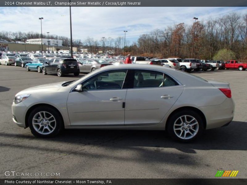 Champagne Silver Metallic / Cocoa/Light Neutral 2014 Chevrolet Malibu LT