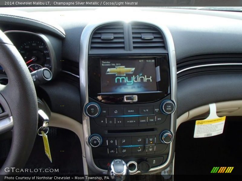 Champagne Silver Metallic / Cocoa/Light Neutral 2014 Chevrolet Malibu LT
