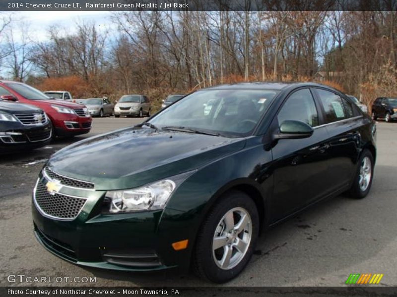 Rainforest Green Metallic / Jet Black 2014 Chevrolet Cruze LT
