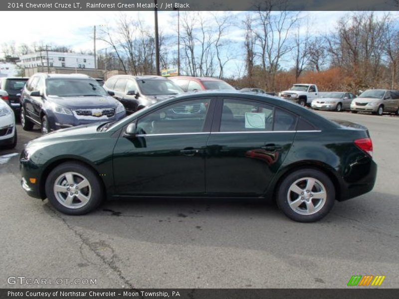 Rainforest Green Metallic / Jet Black 2014 Chevrolet Cruze LT