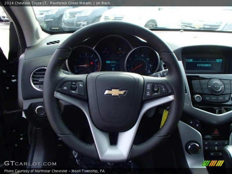 Rainforest Green Metallic / Jet Black 2014 Chevrolet Cruze LT