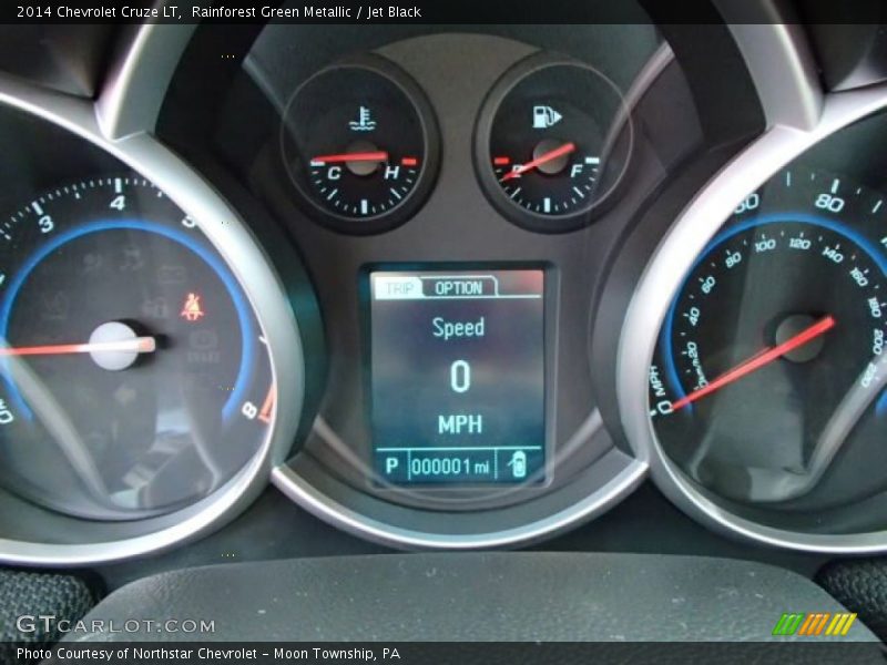 Rainforest Green Metallic / Jet Black 2014 Chevrolet Cruze LT
