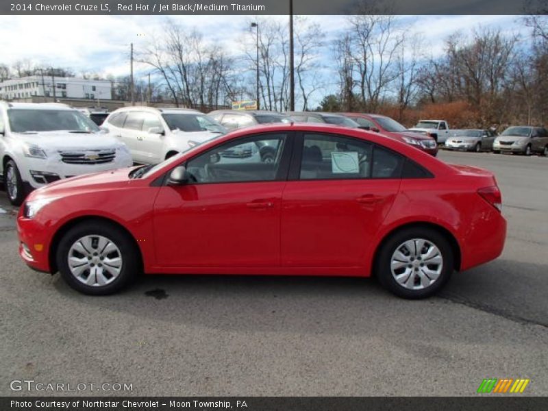 Red Hot / Jet Black/Medium Titanium 2014 Chevrolet Cruze LS