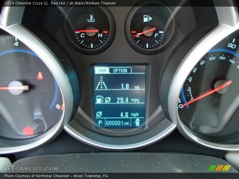 Red Hot / Jet Black/Medium Titanium 2014 Chevrolet Cruze LS