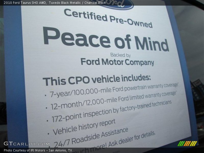 Tuxedo Black Metallic / Charcoal Black 2010 Ford Taurus SHO AWD
