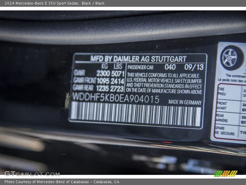 Black / Black 2014 Mercedes-Benz E 350 Sport Sedan