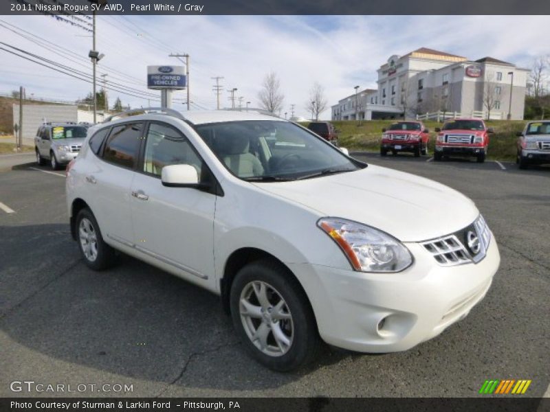 Pearl White / Gray 2011 Nissan Rogue SV AWD
