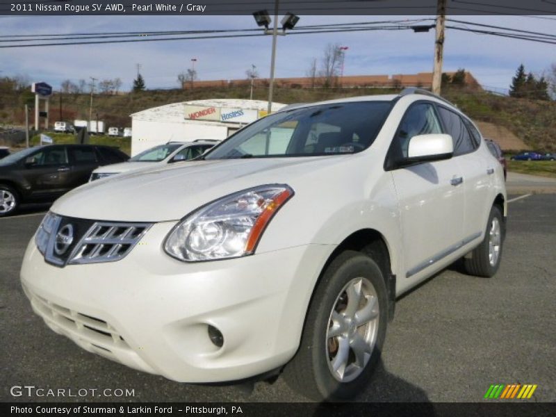 Pearl White / Gray 2011 Nissan Rogue SV AWD