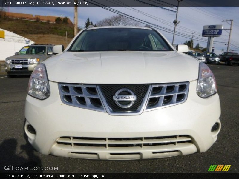 Pearl White / Gray 2011 Nissan Rogue SV AWD