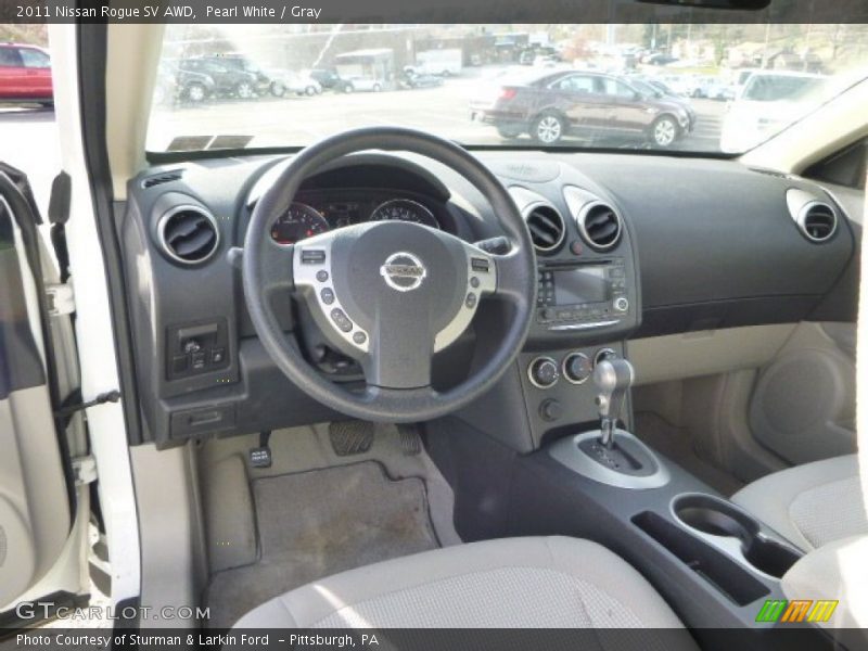 Pearl White / Gray 2011 Nissan Rogue SV AWD