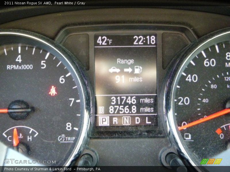 Pearl White / Gray 2011 Nissan Rogue SV AWD