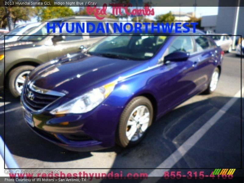 Indigo Night Blue / Gray 2013 Hyundai Sonata GLS