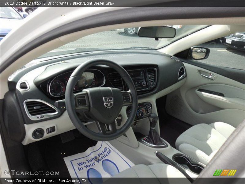 Bright White / Black/Light Diesel Gray 2013 Dodge Dart SXT