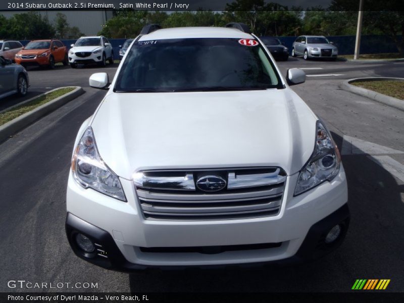 Satin White Pearl / Ivory 2014 Subaru Outback 2.5i Premium