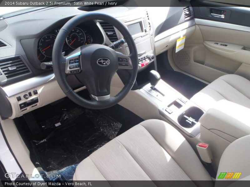 Satin White Pearl / Ivory 2014 Subaru Outback 2.5i Premium