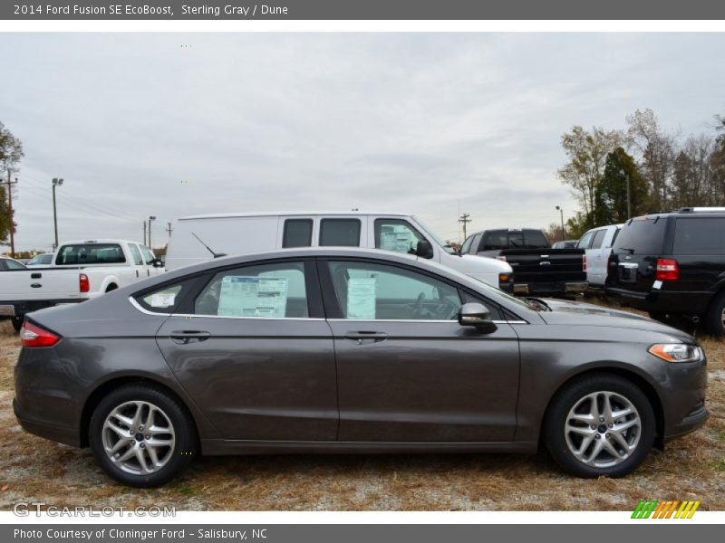Sterling Gray / Dune 2014 Ford Fusion SE EcoBoost