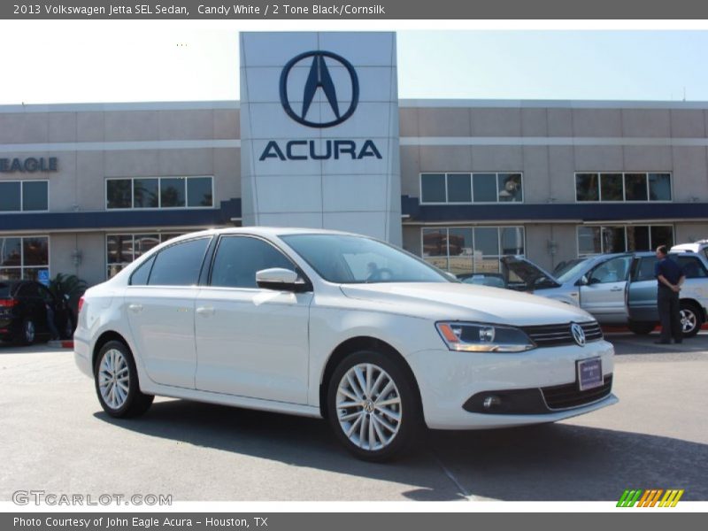 Candy White / 2 Tone Black/Cornsilk 2013 Volkswagen Jetta SEL Sedan
